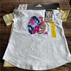 NWT. Adidas Kids 3 Piece Short Set. 2 Tee & 1 Short.